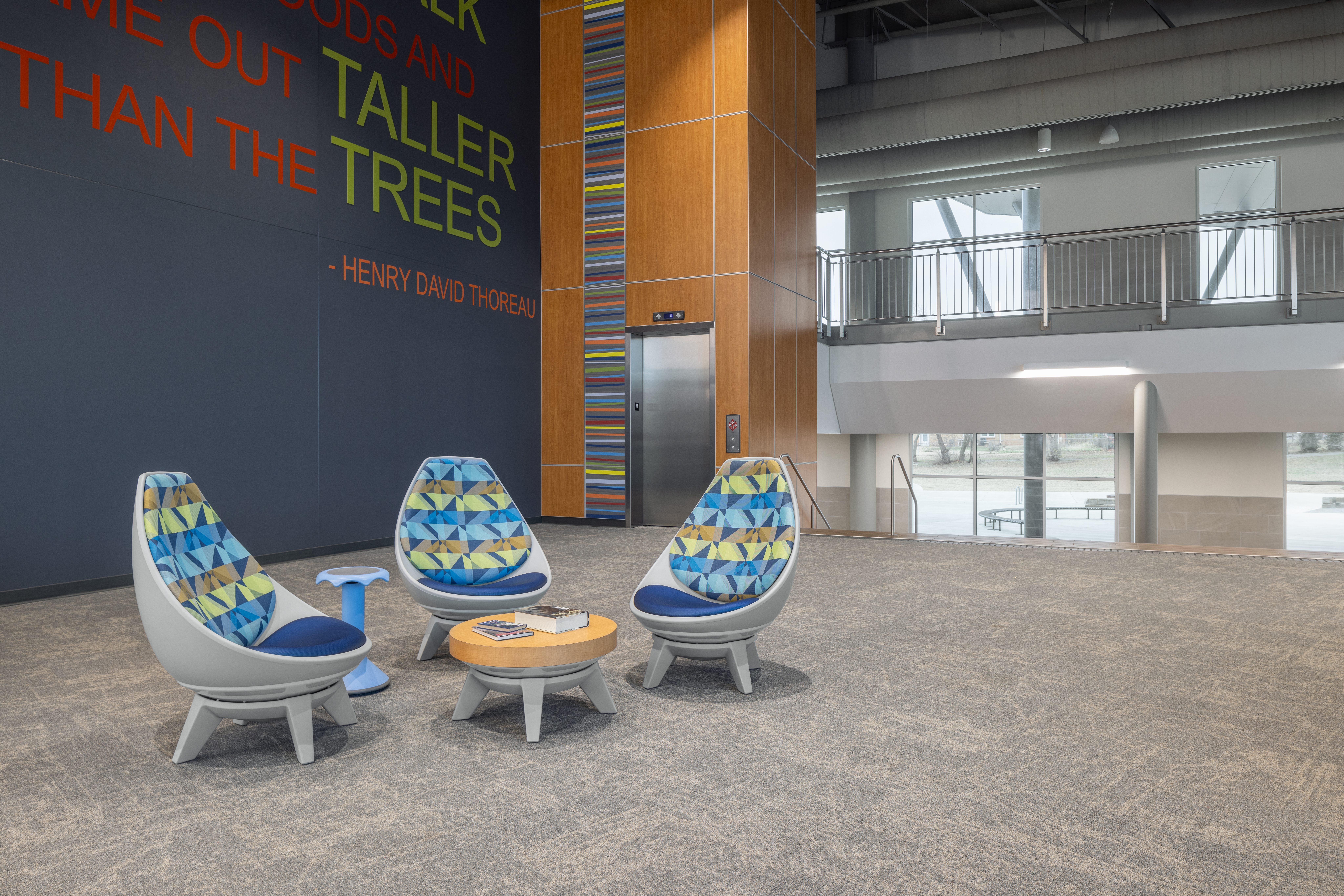 Interface Ice Breaker carpet tile in K-12 open area
