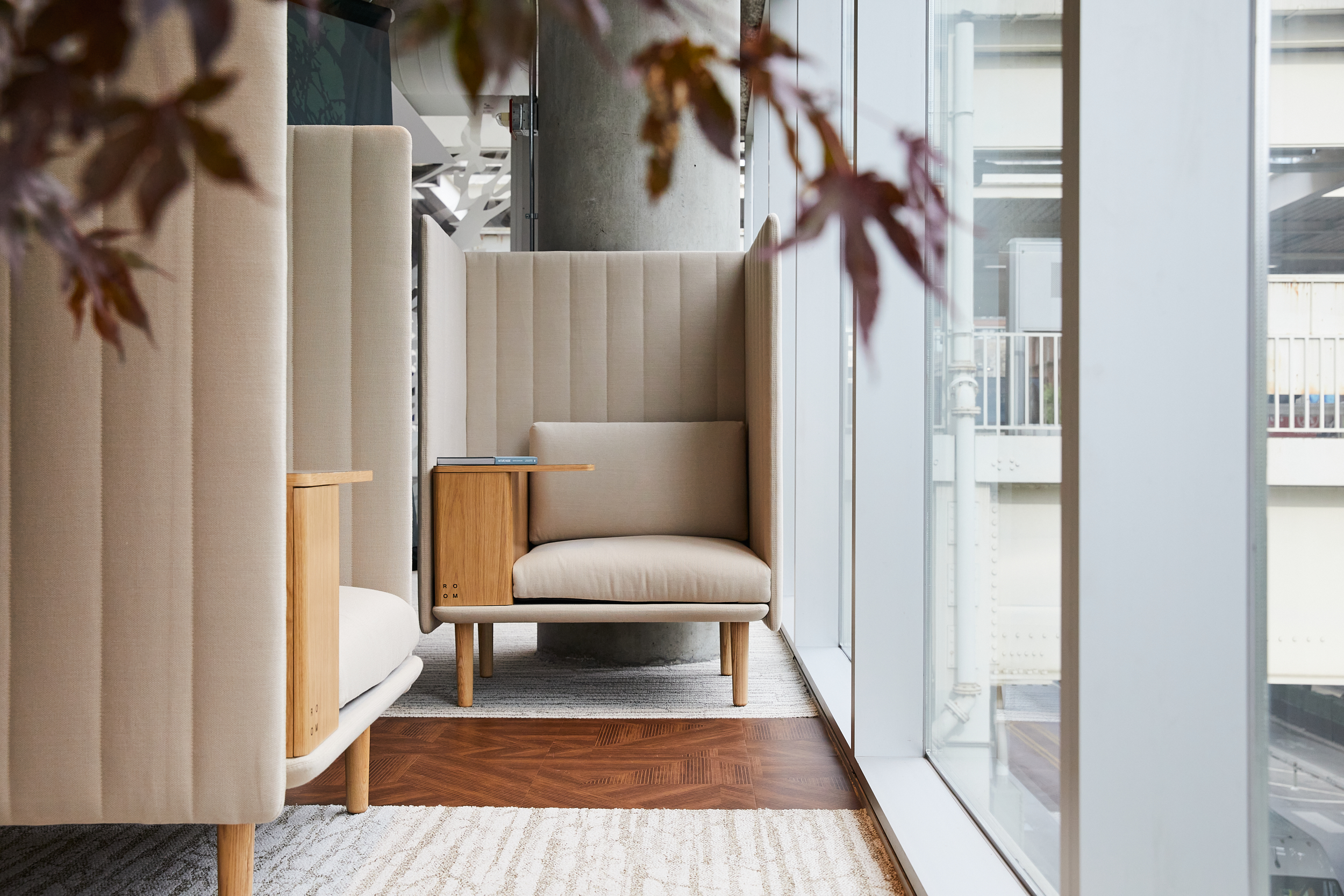 Interface Cut and Form LVT with First Light plank carpet tile in workplace focus areas