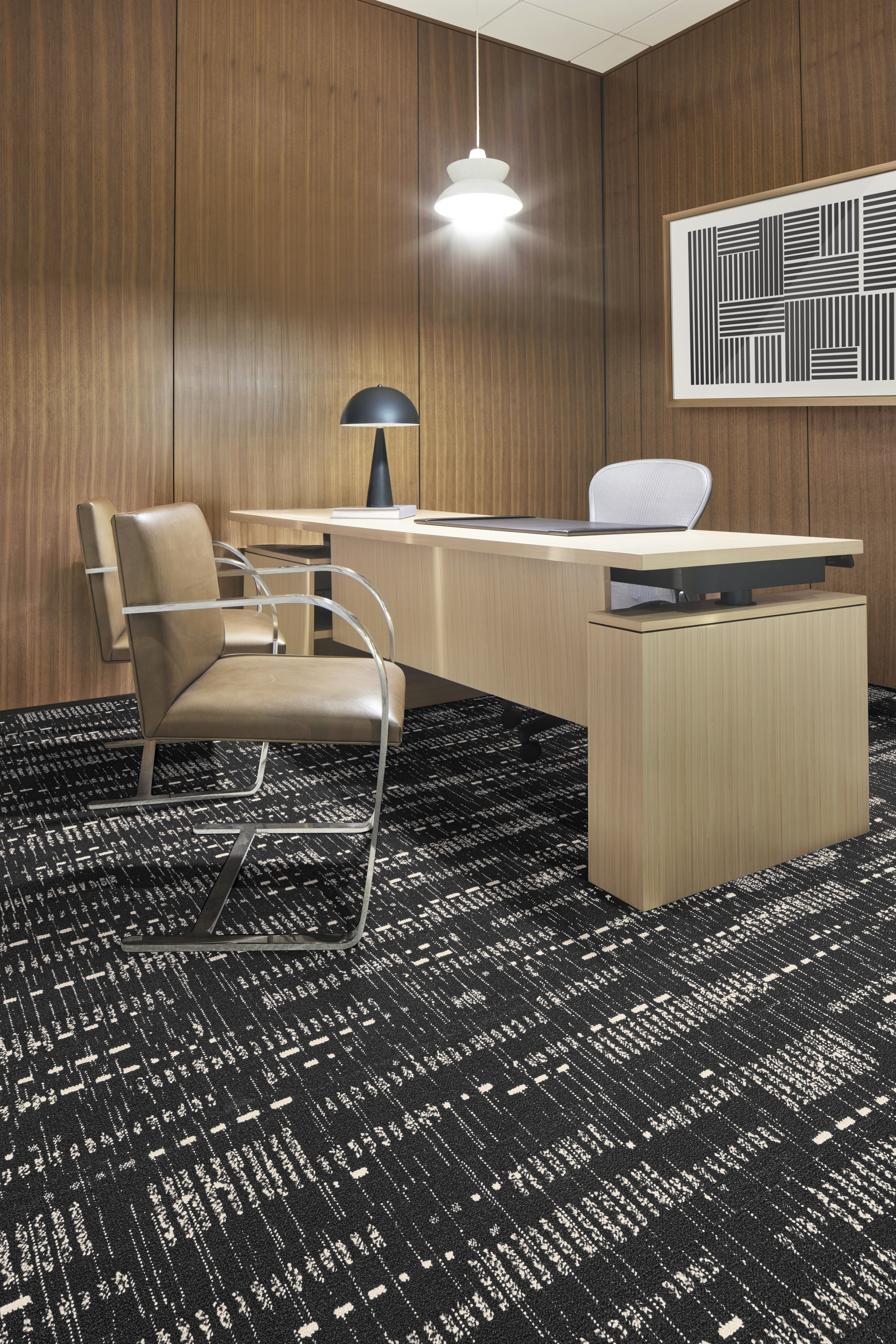 Interface Bound by Thread II plank carpet tile in private office