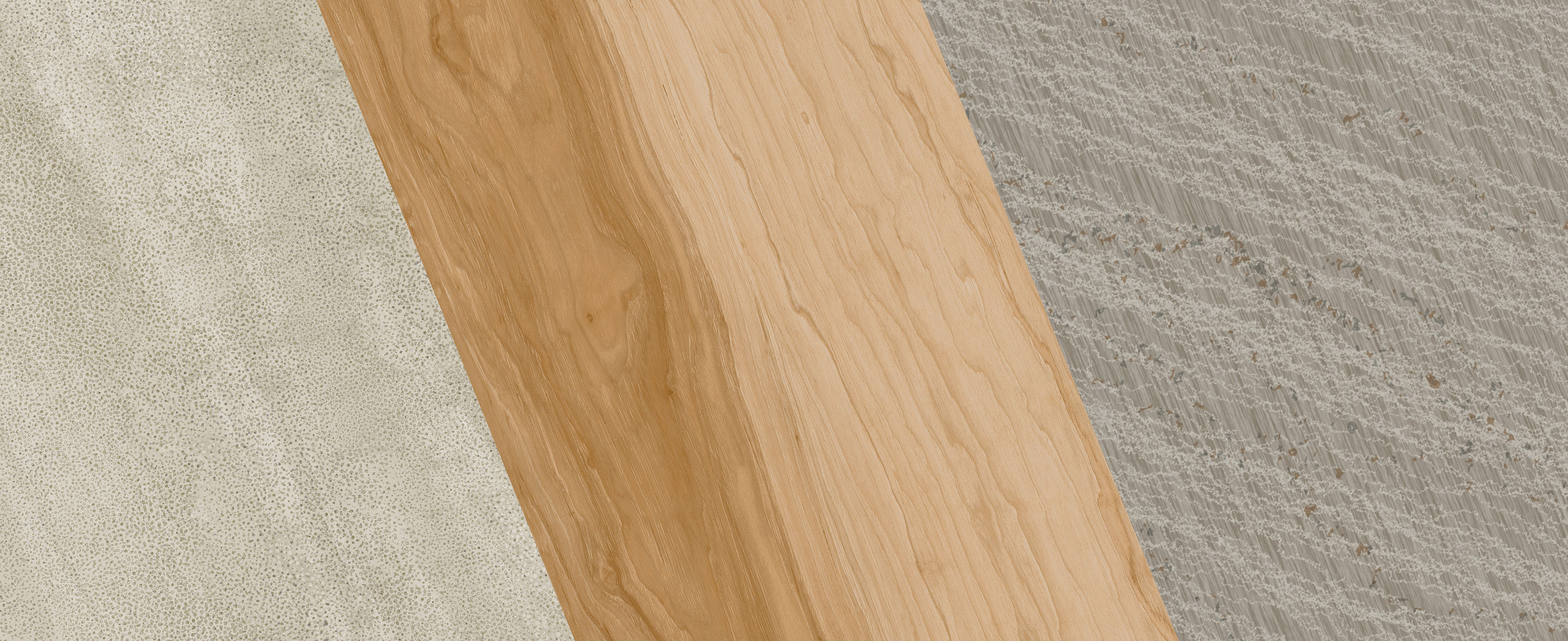 Three different kinds of Interface LVT flooring side by side